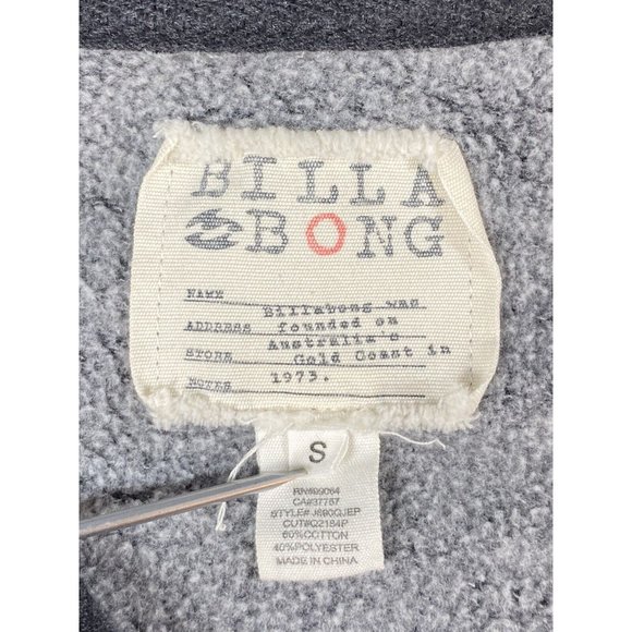 Billabong Charcoal Heather Gray Button Up Hooded Jacket Women's Size S Pockets - Picture 3 of 14